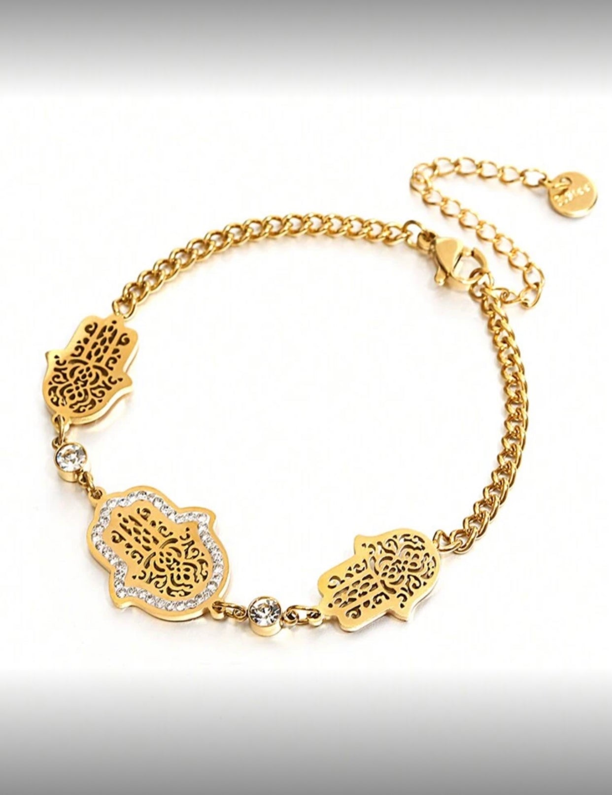 Elegant Gold Stainless Steel Palm Tree Bracelet – Women & Teen Girls