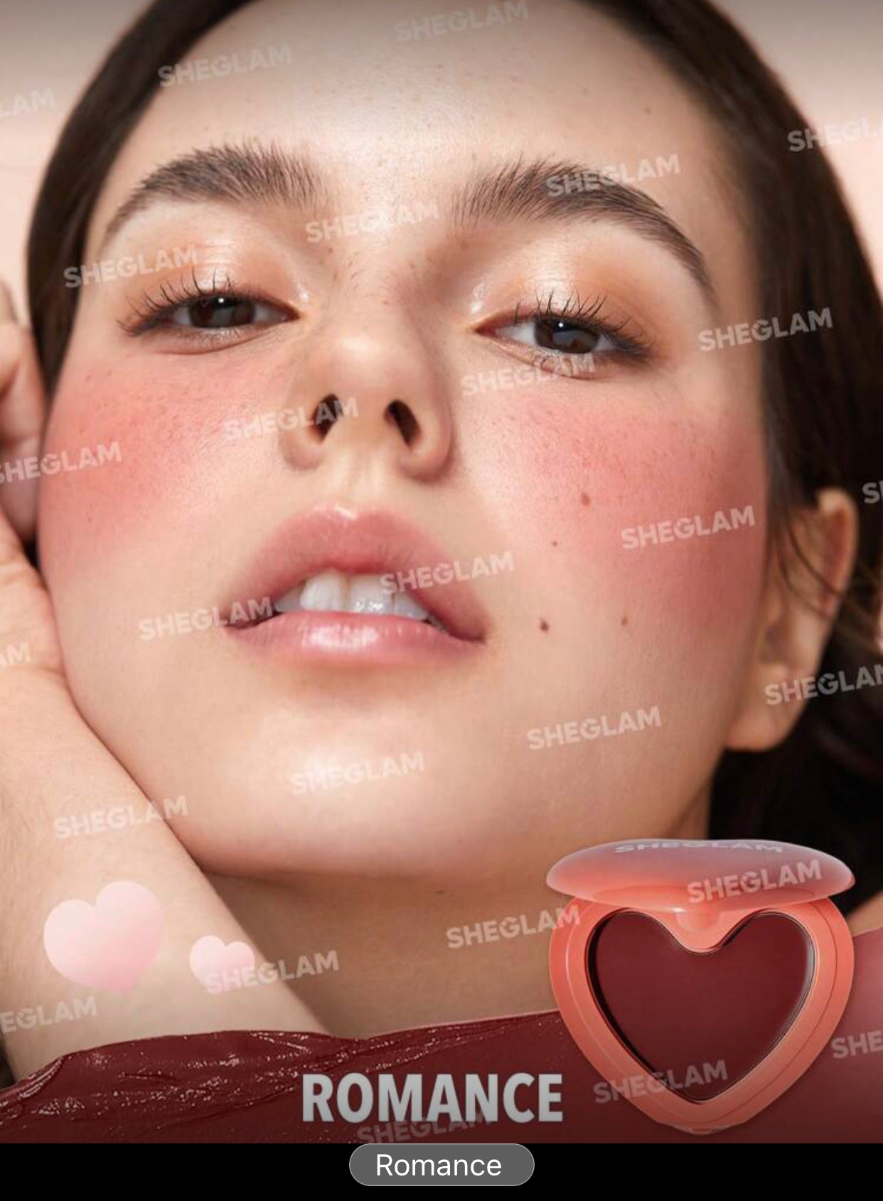SHEGLAM Playing Cupid Cream Blush – | 7-Shade Heart Cream for Cheeks & Lips - MK4232