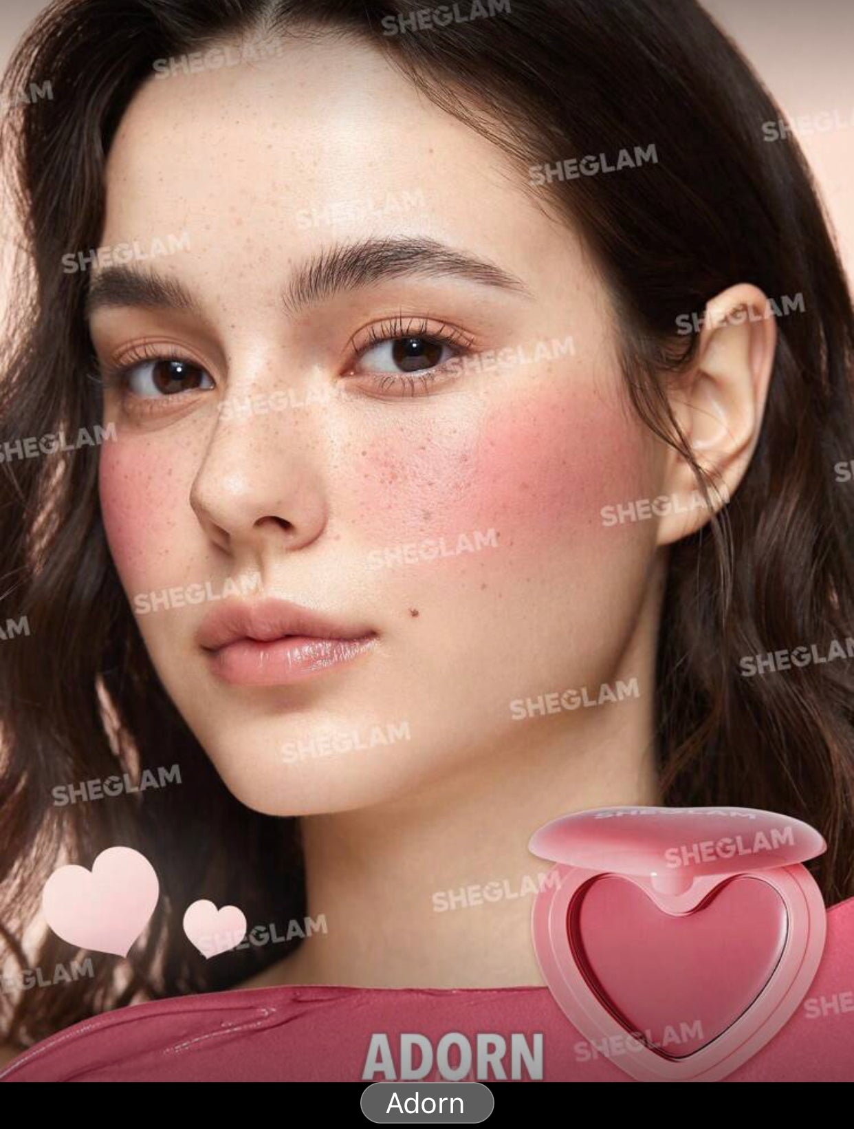 SHEGLAM Playing Cupid Cream Blush – | 7-Shade Heart Cream for Cheeks & Lips - MK4232