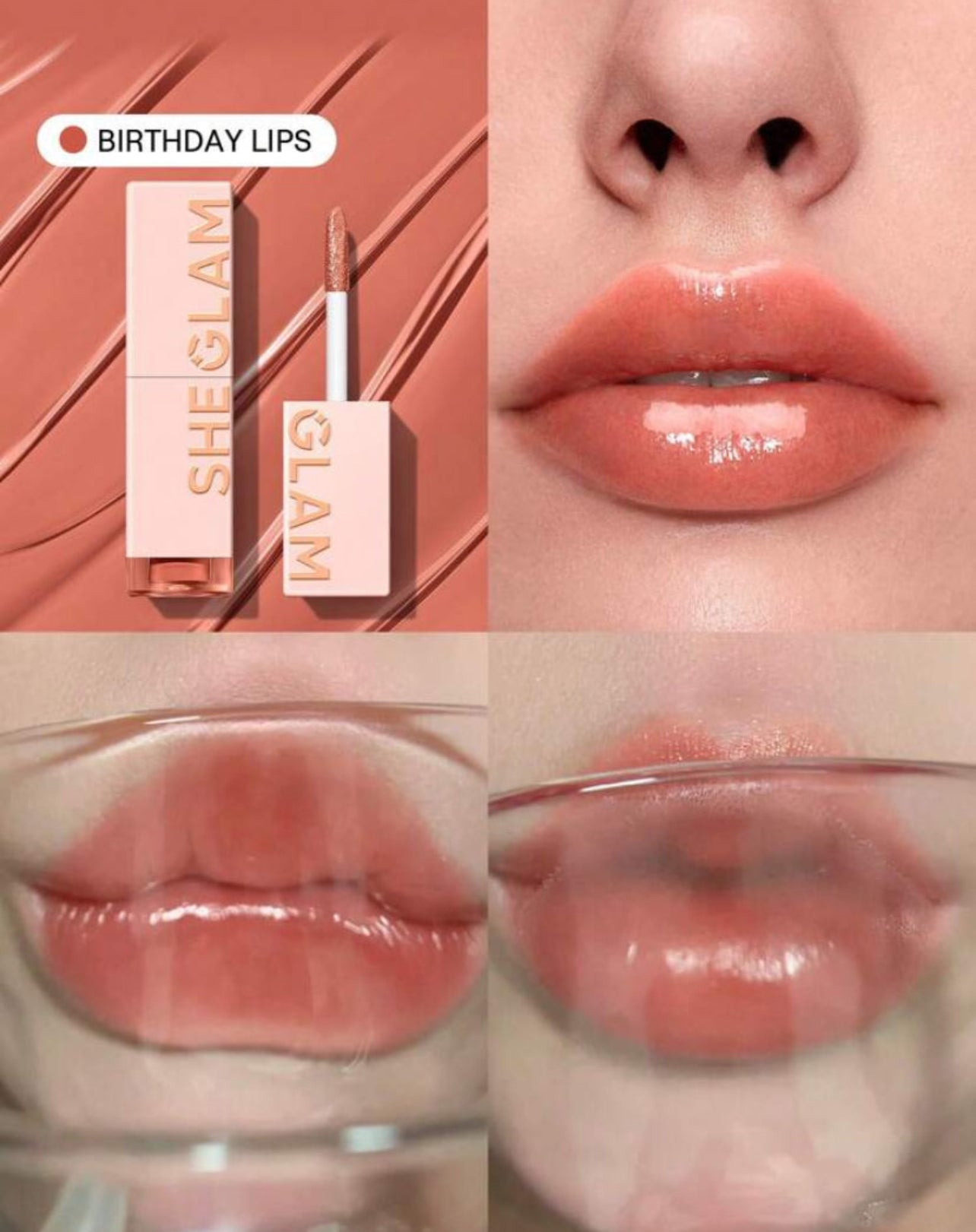 SHEGLAM Take A Hint Lip Tint – Mocha Loca & Birthday Lips & So Fly | Color-Changing Moisturizing Lip Gloss with High Gloss Finish - MK4222