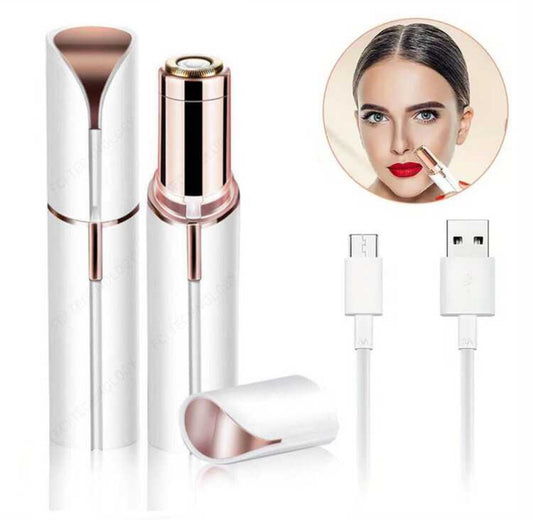 Women’s Facial Hair Remover – Portable USB Rechargeable Electric Shaver (Gold & White)