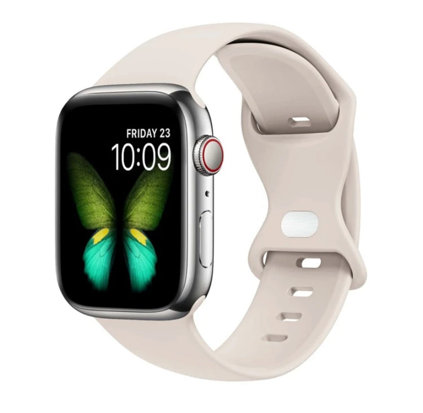 1PC Fashion Casual Silicone Buckle Watch Band – Soft, Comfortable, Waterproof Replacement Strap – Compatible with Apple Watch Ultra, Series SE/8/7/6/5/4/3/2/1 (38mm–49mm)