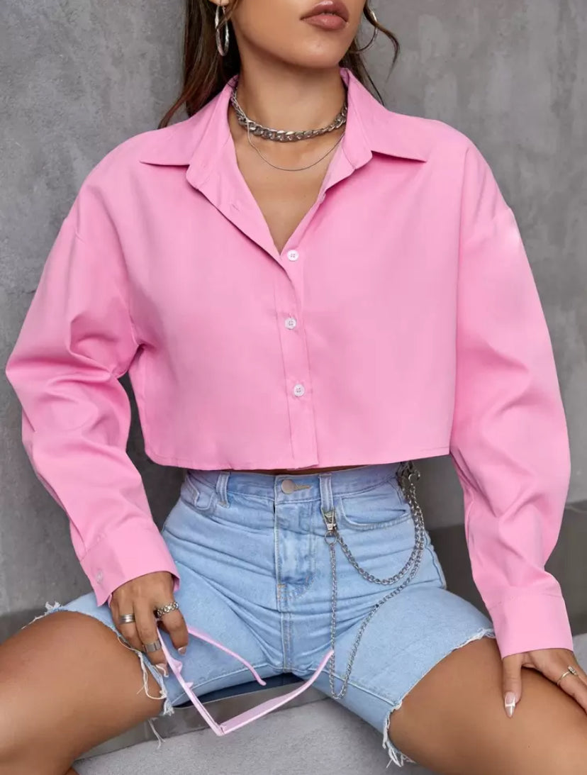 SHEIN EZwear Solid Drop Shoulder Shirt – Casual Women’s Top - MH1120