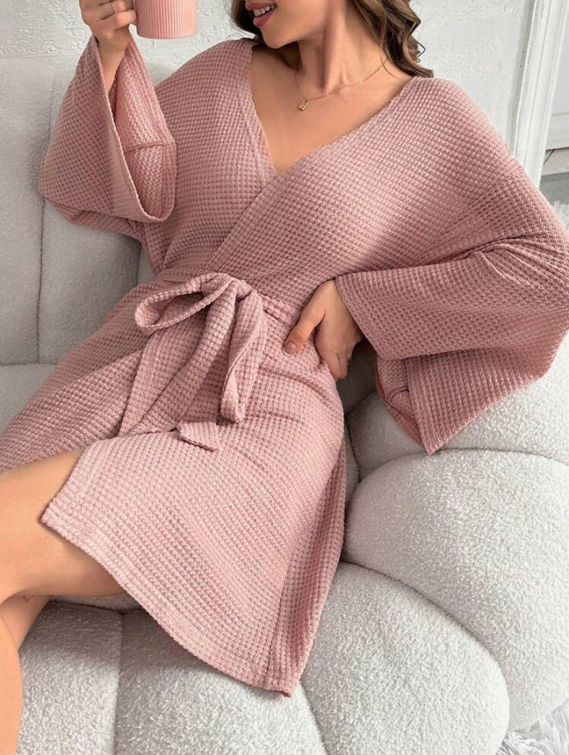 Women’s Belted Bathrobe – Comfortable Home Wear - MH1191