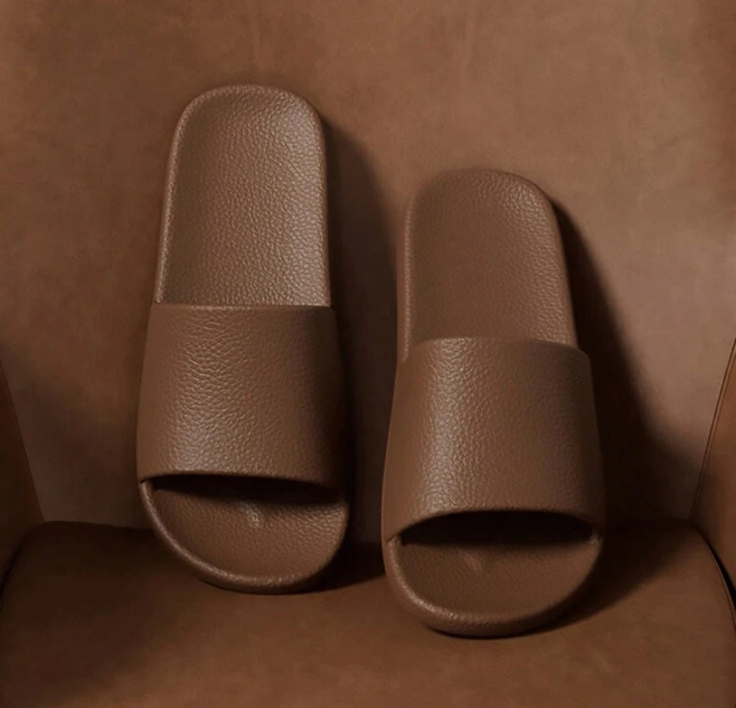 2024 New Glossy PU EVA Slippers – Premium Lightweight Couples Slides with Minimalist Design - K2007