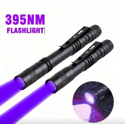 1pc 395nm UV Flashlight – Portable Laser Pen for Leak Detection, Dry Spots, Invisible Ink, Insects & Jewelry Making
