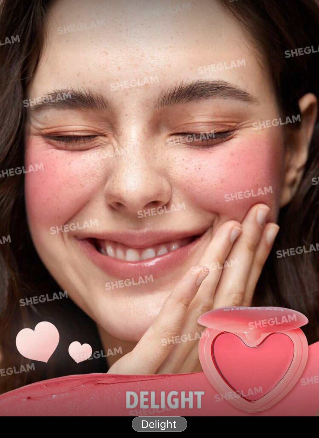 SHEGLAM Playing Cupid Cream Blush – | 7-Shade Heart Cream for Cheeks & Lips - MK4232