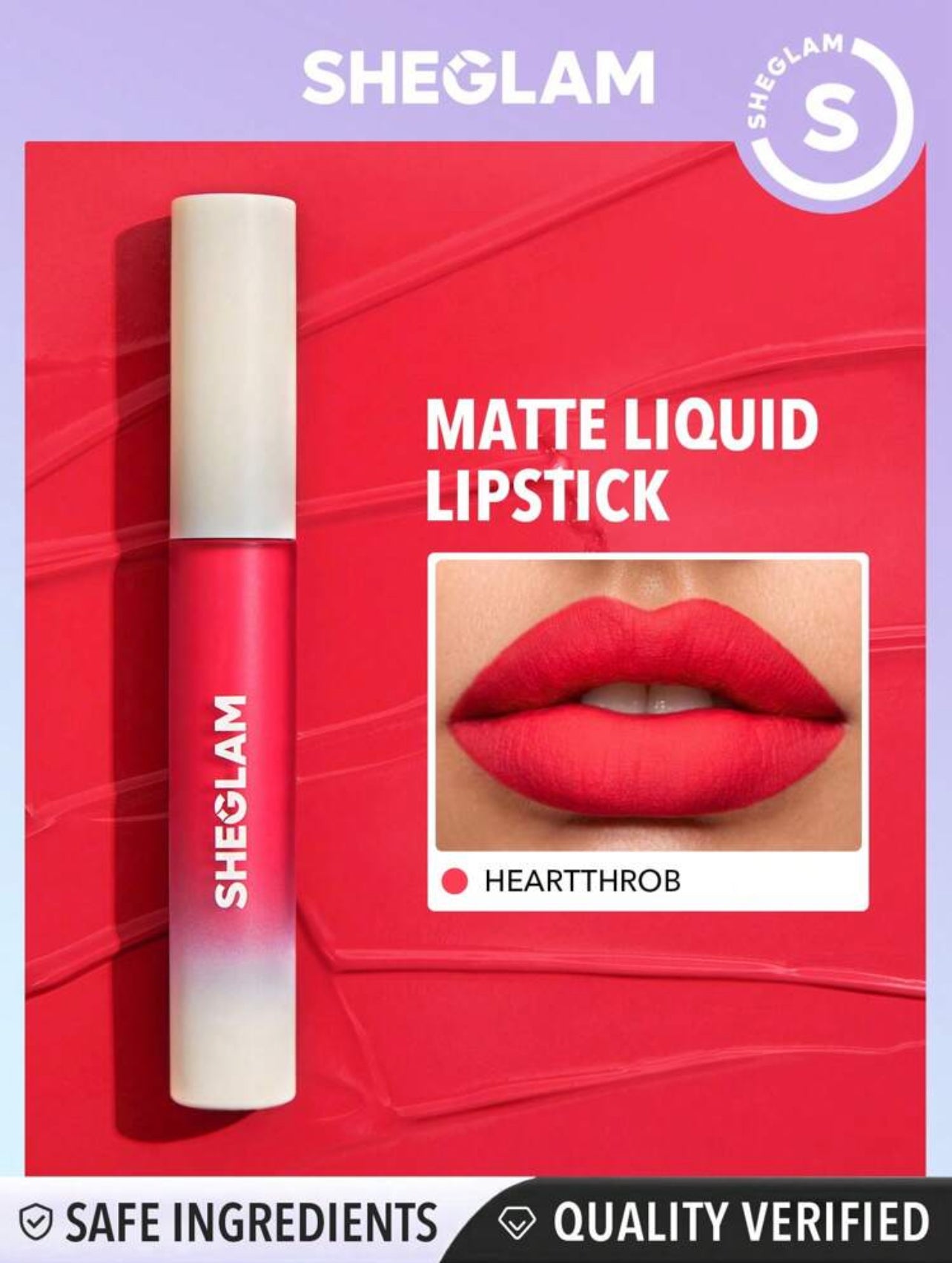 SHEGLAM Heartthrob Matte Liquid Lipstick – Long-lasting, High-Pigment Lip Color - MK4180