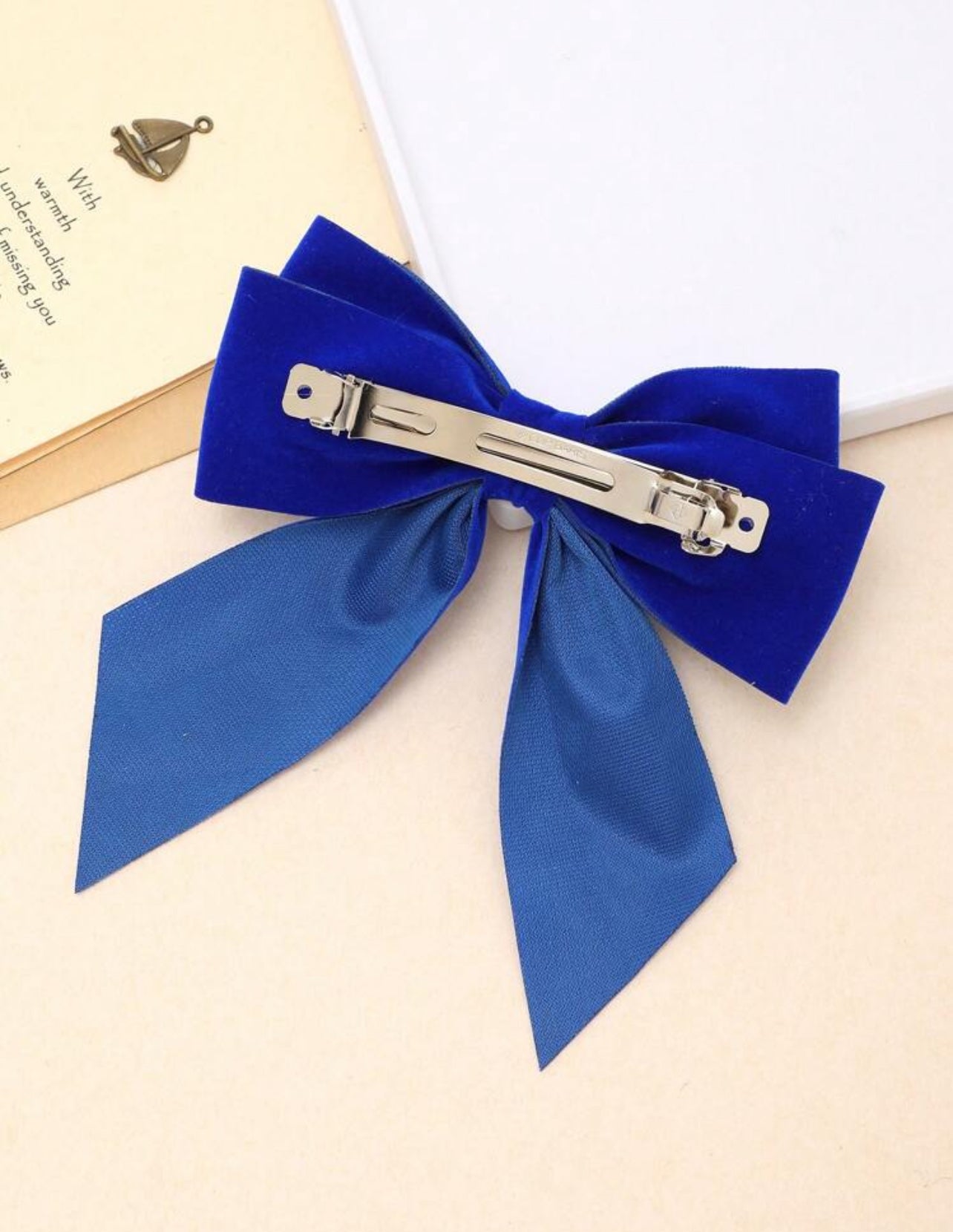 Elegant Blue Butterfly Hair Clip – Large Size for Girls & Women