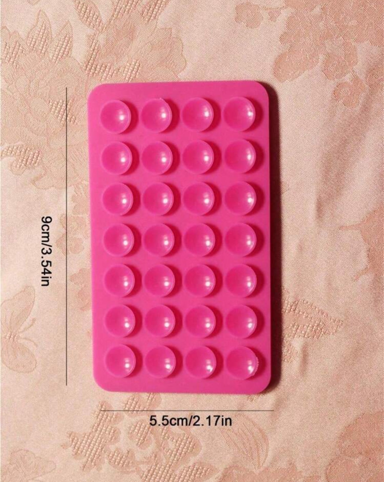 Silicone Suction Cup Phone Holder Pad – Square, 28 Large Cups, Universal for iPhone & Android