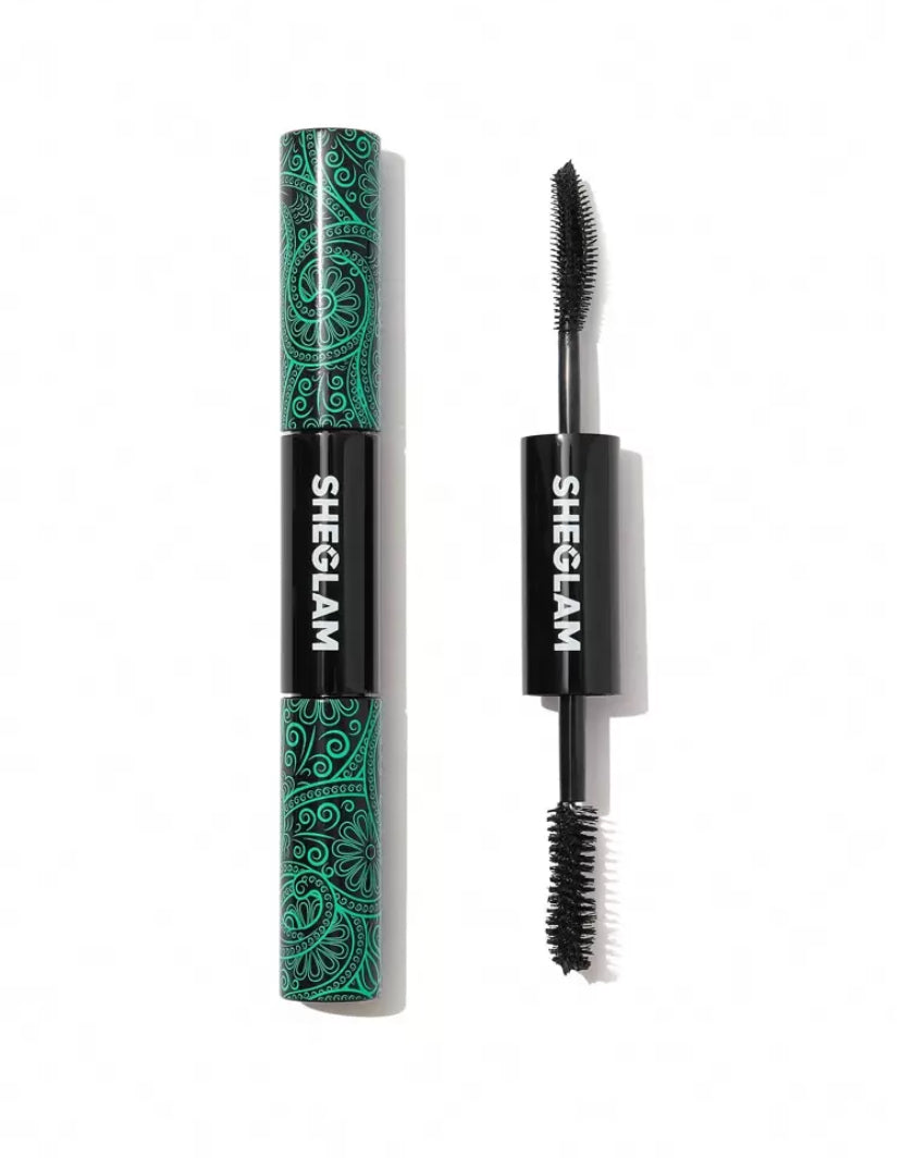 SHEGLAM All-In-One Volume & Length Mascara – 2-in-1 Waterproof Dual-Ended Brush for Curling & Thick Lashes - MK4201