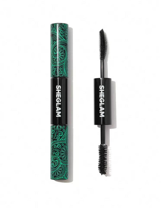 SHEGLAM All-In-One Volume & Length Mascara – 2-in-1 Waterproof Dual-Ended Brush for Curling & Thick Lashes - MK4201