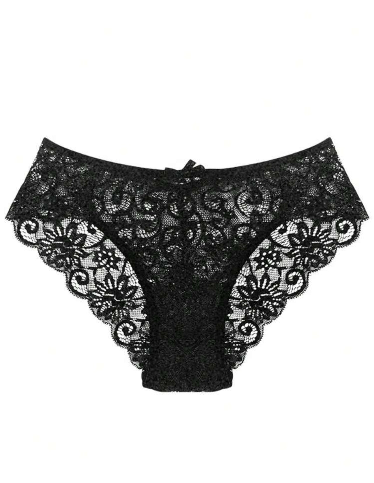 5pcs Low-Waist Lace Cut-Out Thong Panties – Sexy Lingerie Set