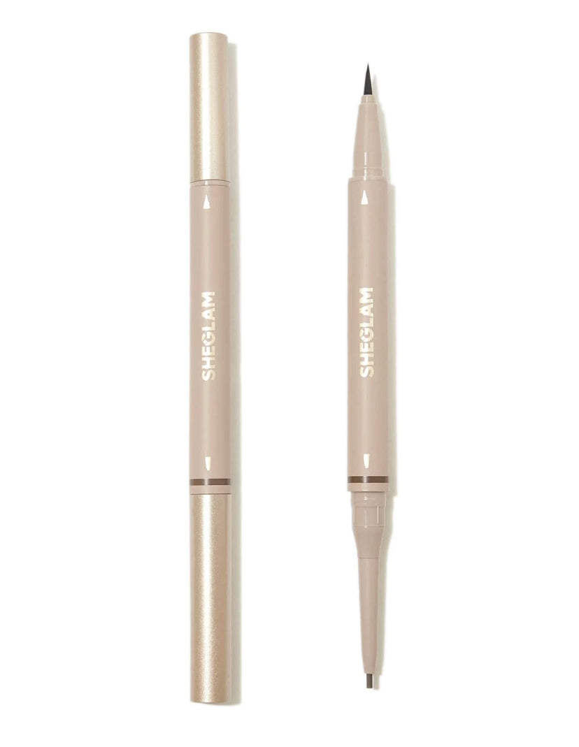 SHEGLAM Brows On Demand 2-In-1 Brow Pencil – Taupe | Waterproof Brow Pen & Cream Gel - MK4187