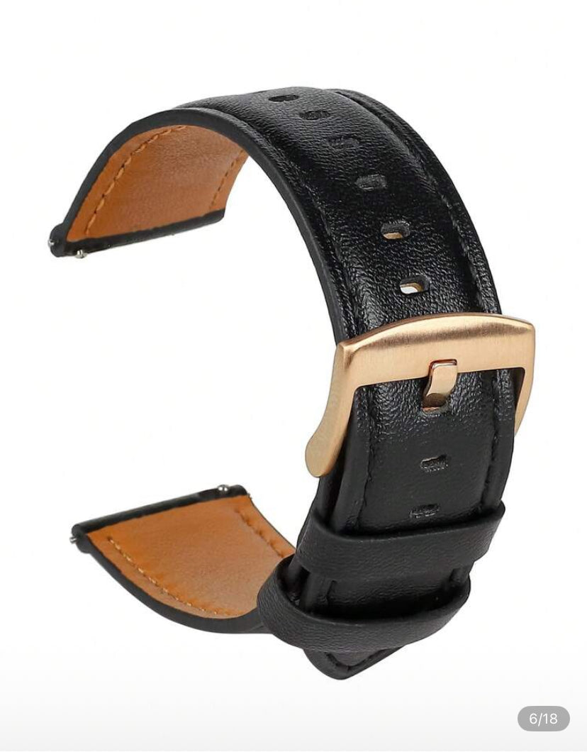 Soft Quick-Release Leather Watch Band – Black/Brown/Coffee – Compatible with Huawei Watch 4 Pro New Smartwatch, 20mm/22mm