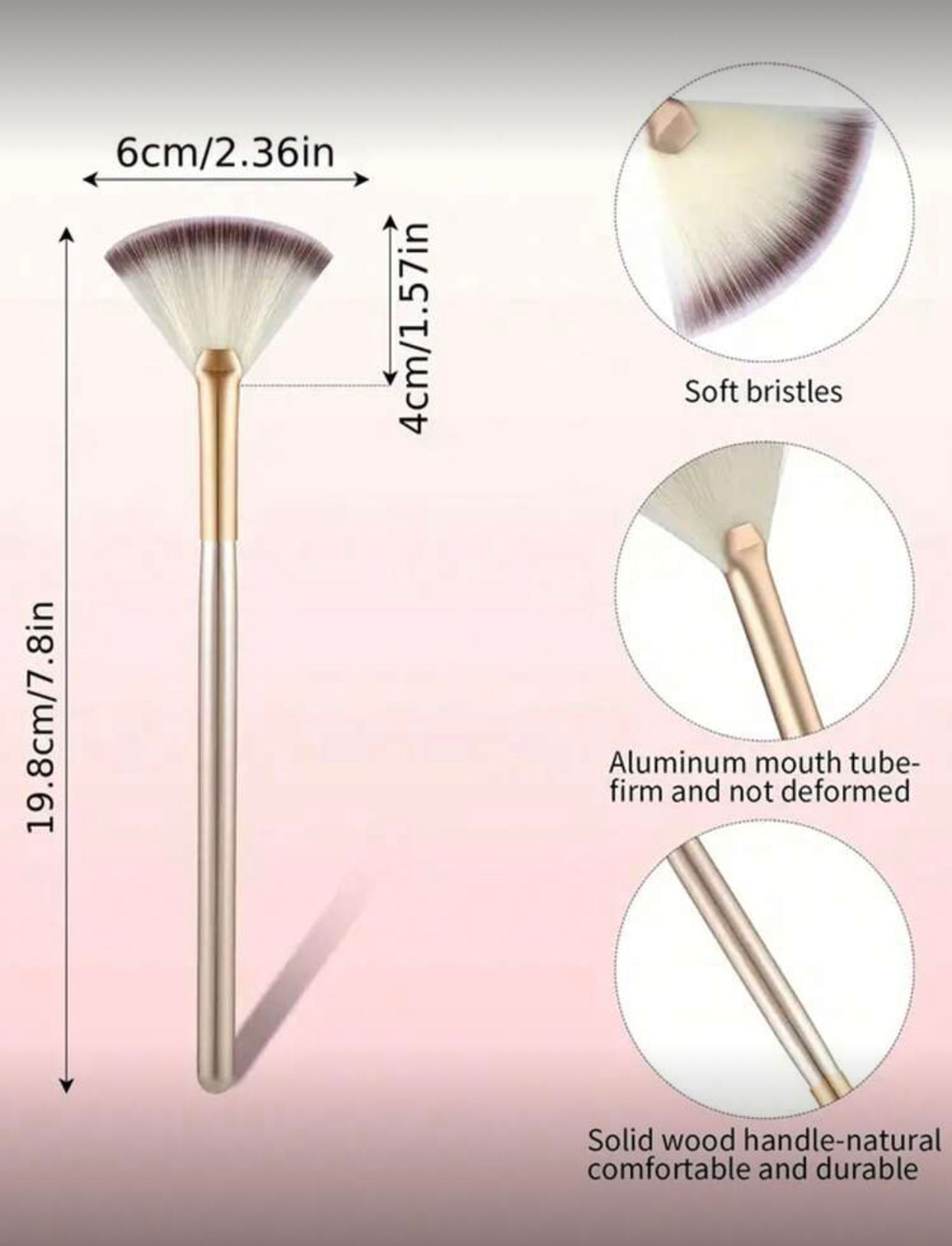 SHEIN 3-Piece Fan Face Brush Set – Soft Applicator Brushes for Masks, Peels, Creams & Highlighter