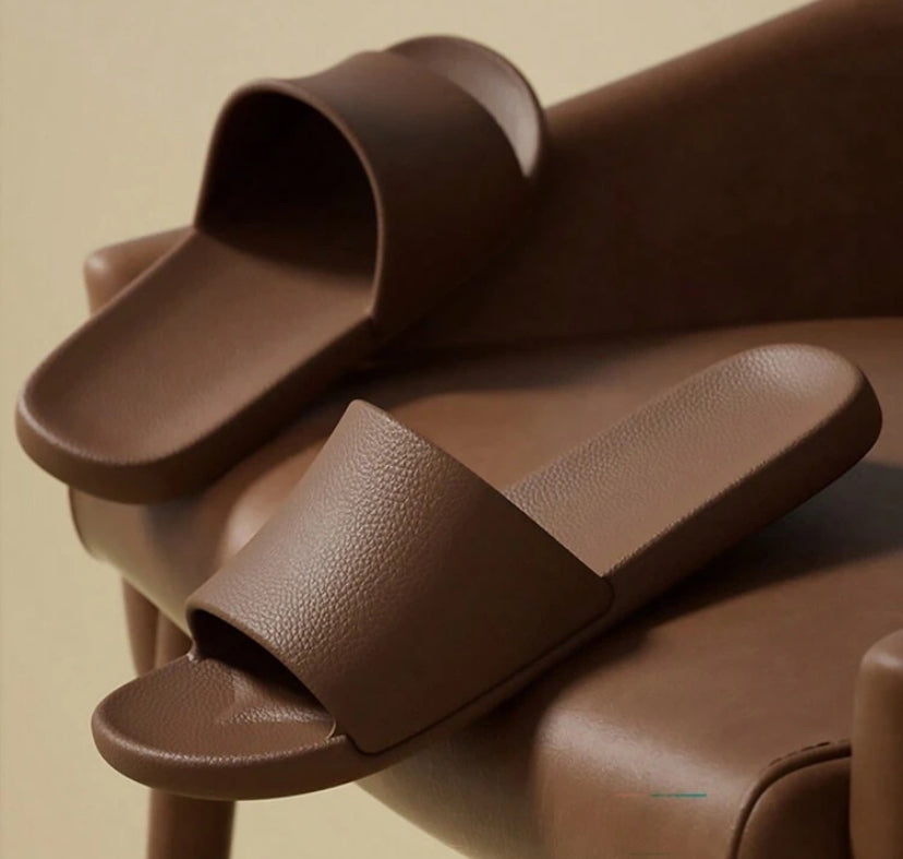 2024 New Glossy PU EVA Slippers – Premium Lightweight Couples Slides with Minimalist Design - K2007