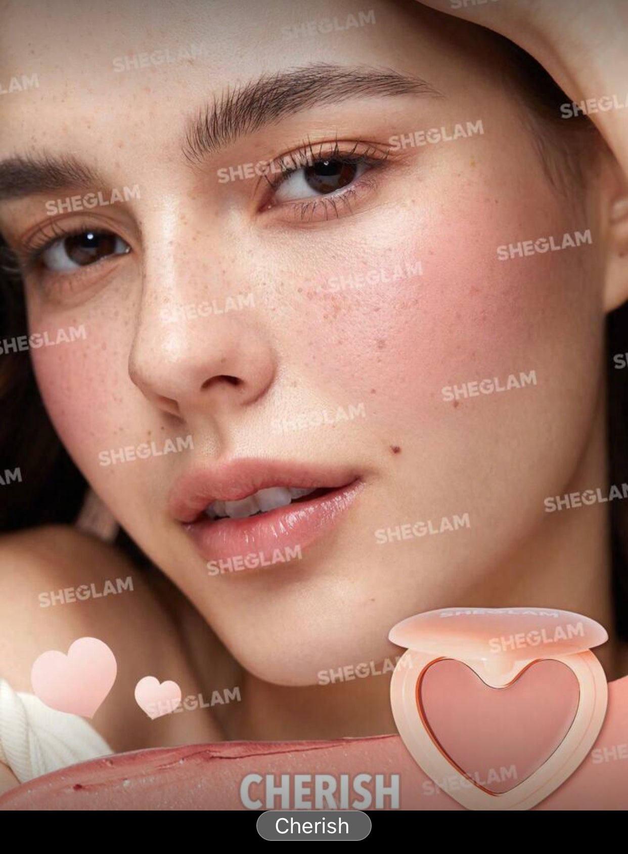 SHEGLAM Playing Cupid Cream Blush – | 7-Shade Heart Cream for Cheeks & Lips - MK4232