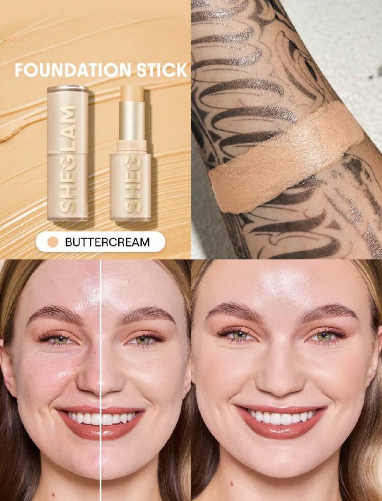 SHEGLAM Skin Magnet High-Coverage Foundation – Long-Lasting Creamy Matte Finish - MK4182