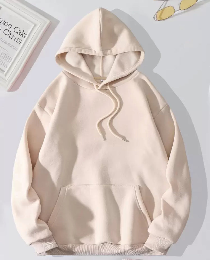 SHEIN EZwear Heart & Slogan Graphic Kangaroo Pocket Drawstring Thermal Hoodie