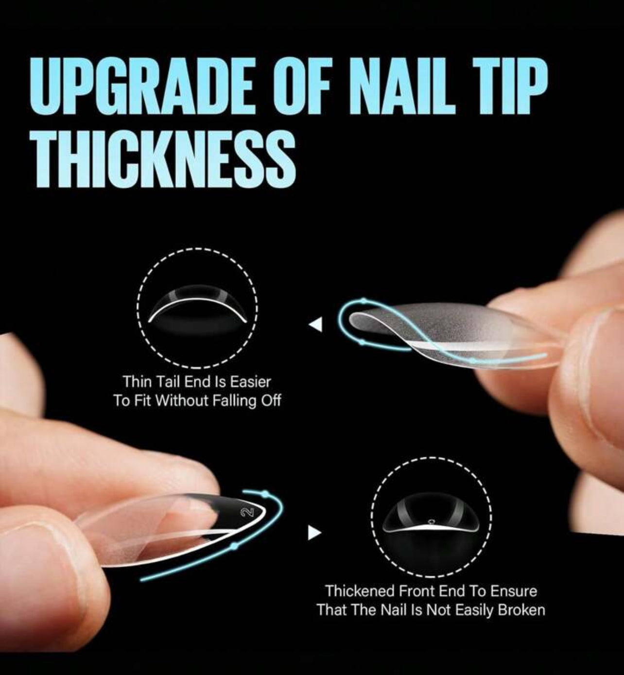 Soft Almond Press-On Nails Set – 240pcs + 120pcs | 12 Sizes | Semi-Matte Reusable Gel Acrylic Tips - DI6075