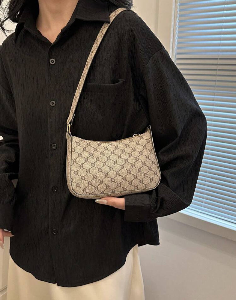 Elegant Floral Print PU Leather Shoulder & Crossbody Bag for Women