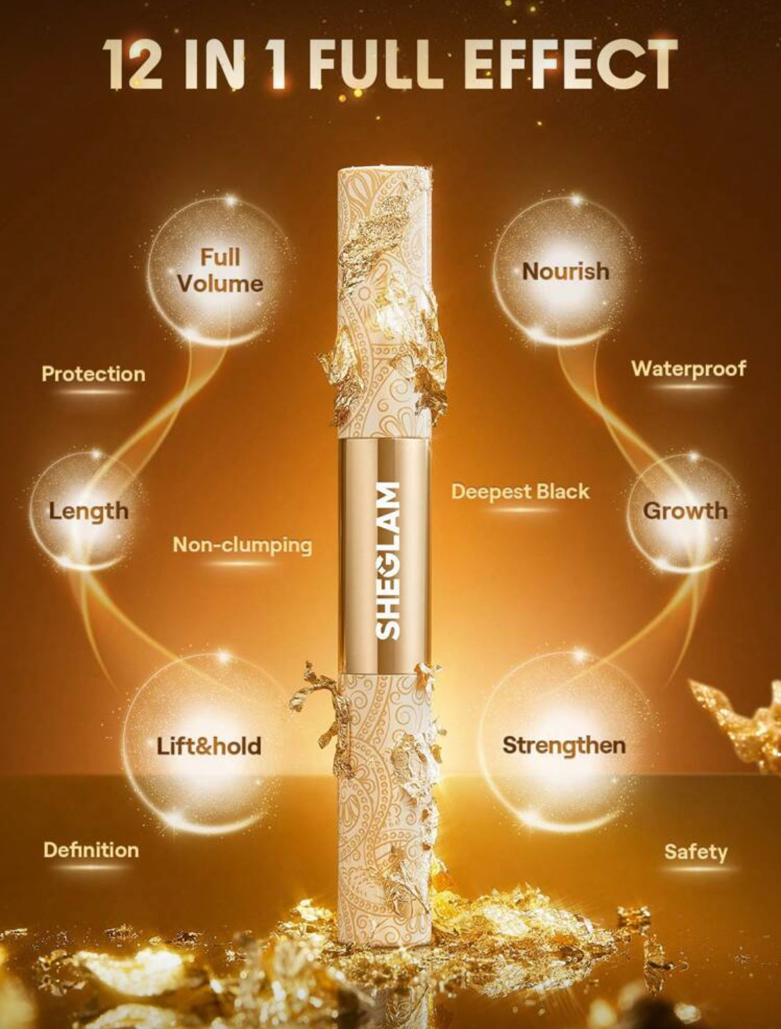 SHEGLAM All-In-One 24K Mascara – Volume, Length & Curl