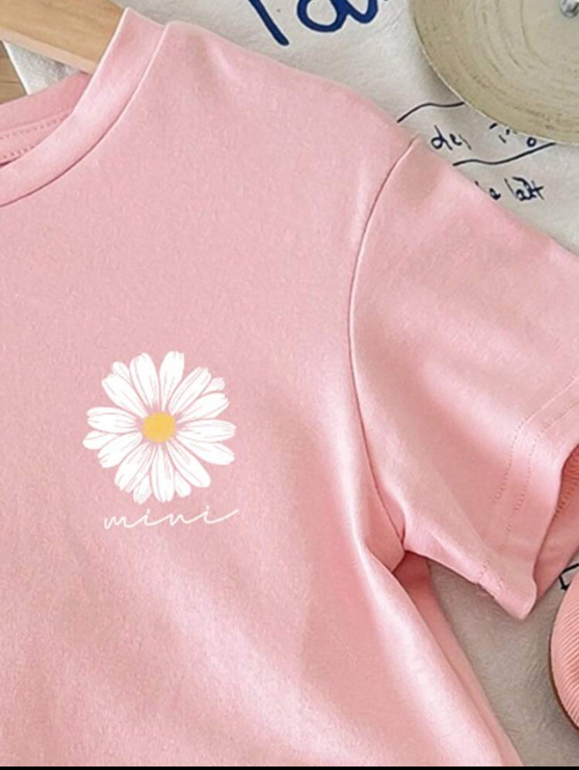 SHEIN ModeFlare Wear Baby Girl Casual Floral Top & Shorts Set – Summer Outfit (95% Cotton)