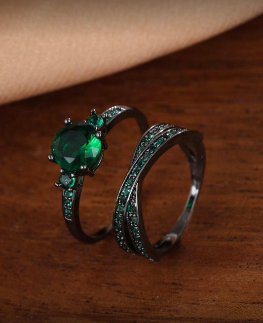 2-Piece Cubic Zirconia Decorative Rings – Size 9