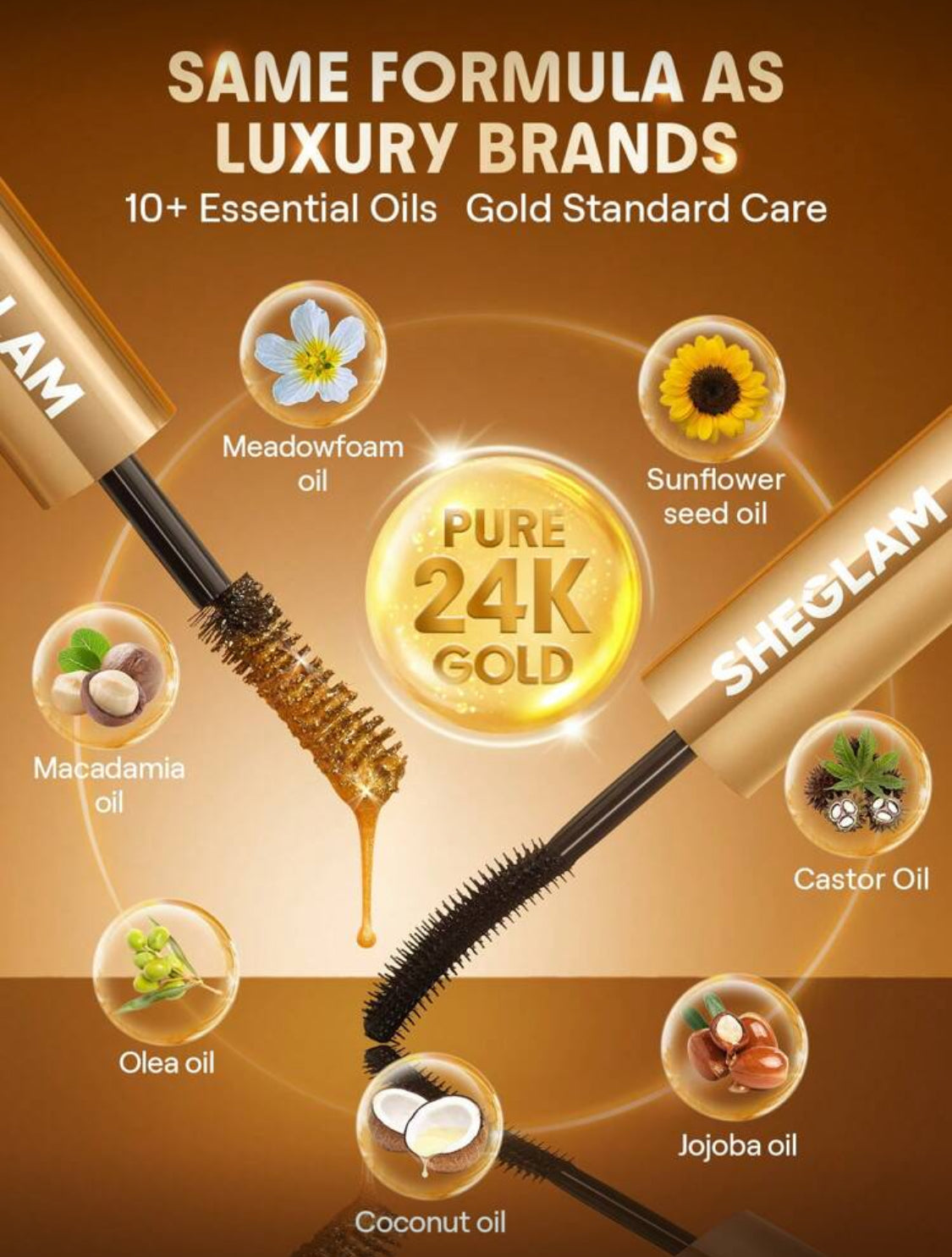 SHEGLAM All-In-One 24K Mascara – Volume, Length & Curl
