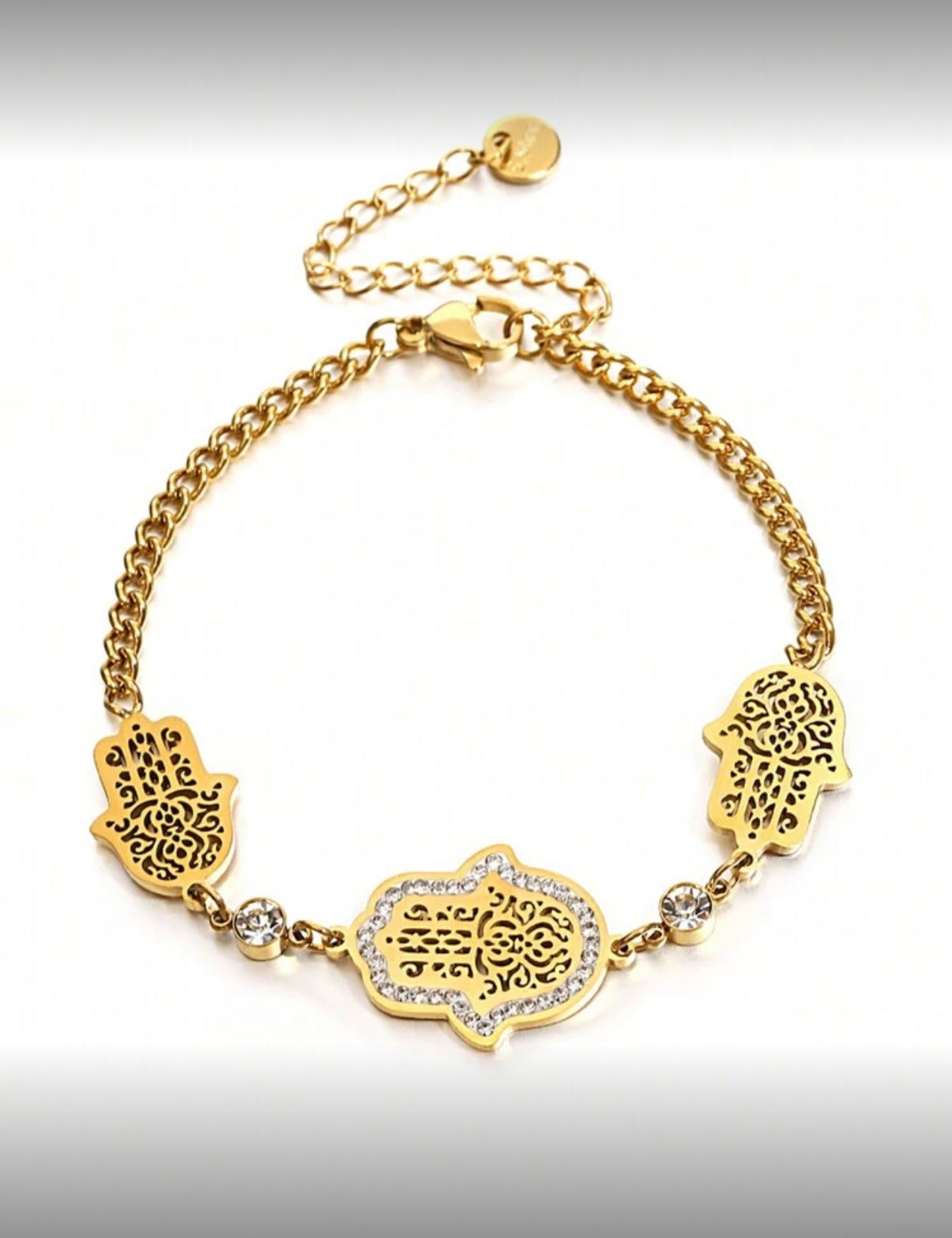 Elegant Gold Stainless Steel Palm Tree Bracelet – Women & Teen Girls
