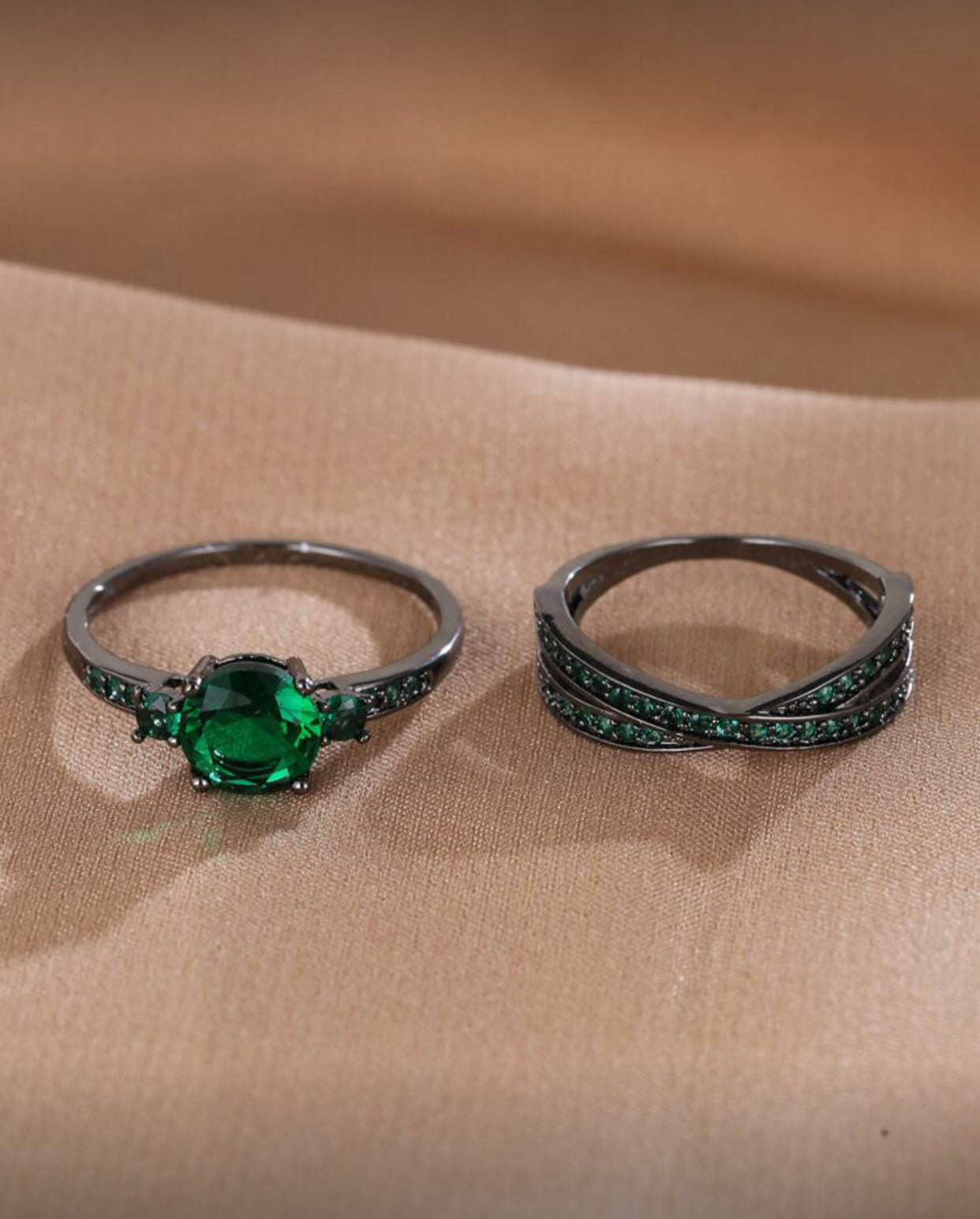 2-Piece Cubic Zirconia Decorative Rings – Size 9