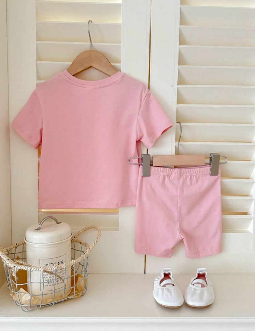 SHEIN ModeFlare Wear Baby Girl Casual Floral Top & Shorts Set – Summer Outfit (95% Cotton)