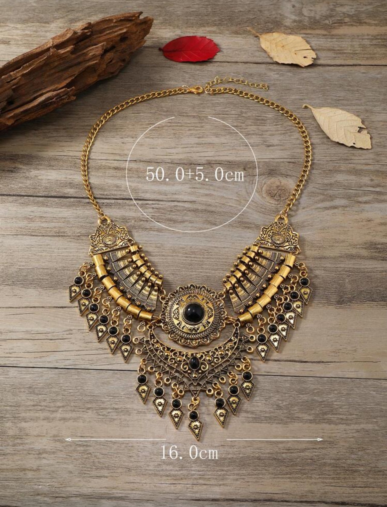 Geometric Pendant Necklace with Tassel