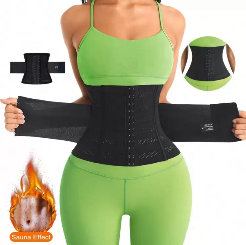Women’s Black Mesh Breathable Abdominal Trainer Corset – Sports Waist Shaper - MH1199