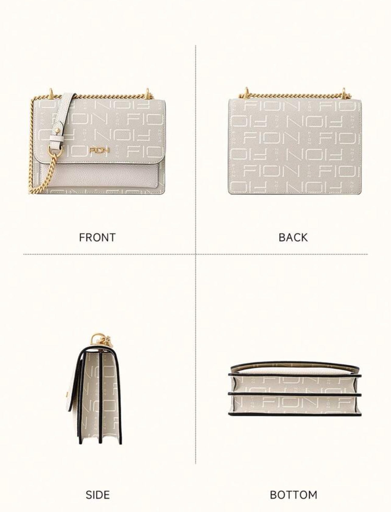 Fayon Crossbody Bag with Gold Chain - Modern and Elegant Design