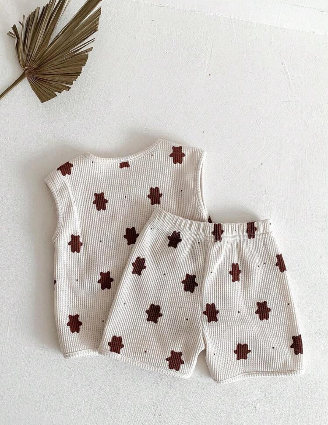 SHEIN 2-Piece Summer Bear Print Outfit for Newborns & Toddlers