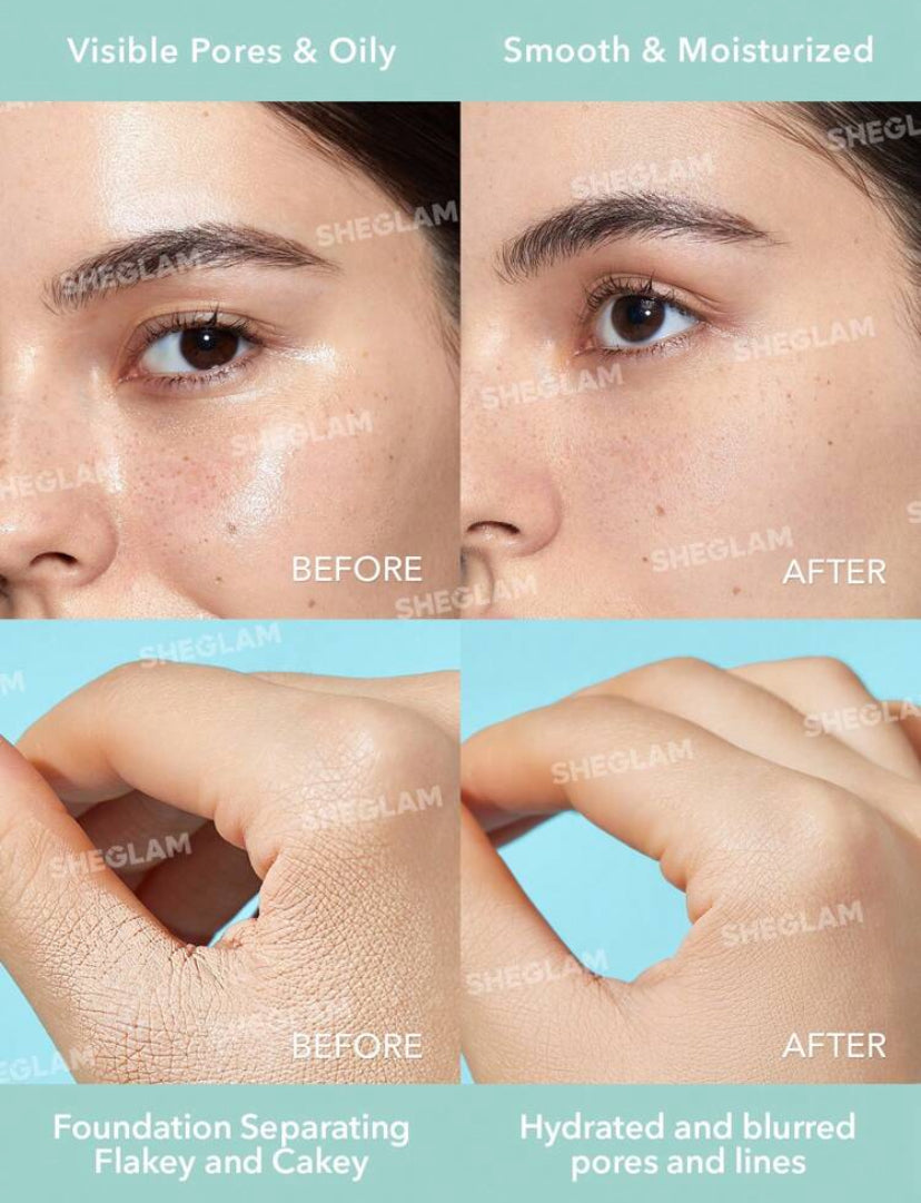 SHEGLAM Glacier Glo Smoothing Primer | Long-Lasting Hydrating & Pore-Blurring Face Primer - MK4184