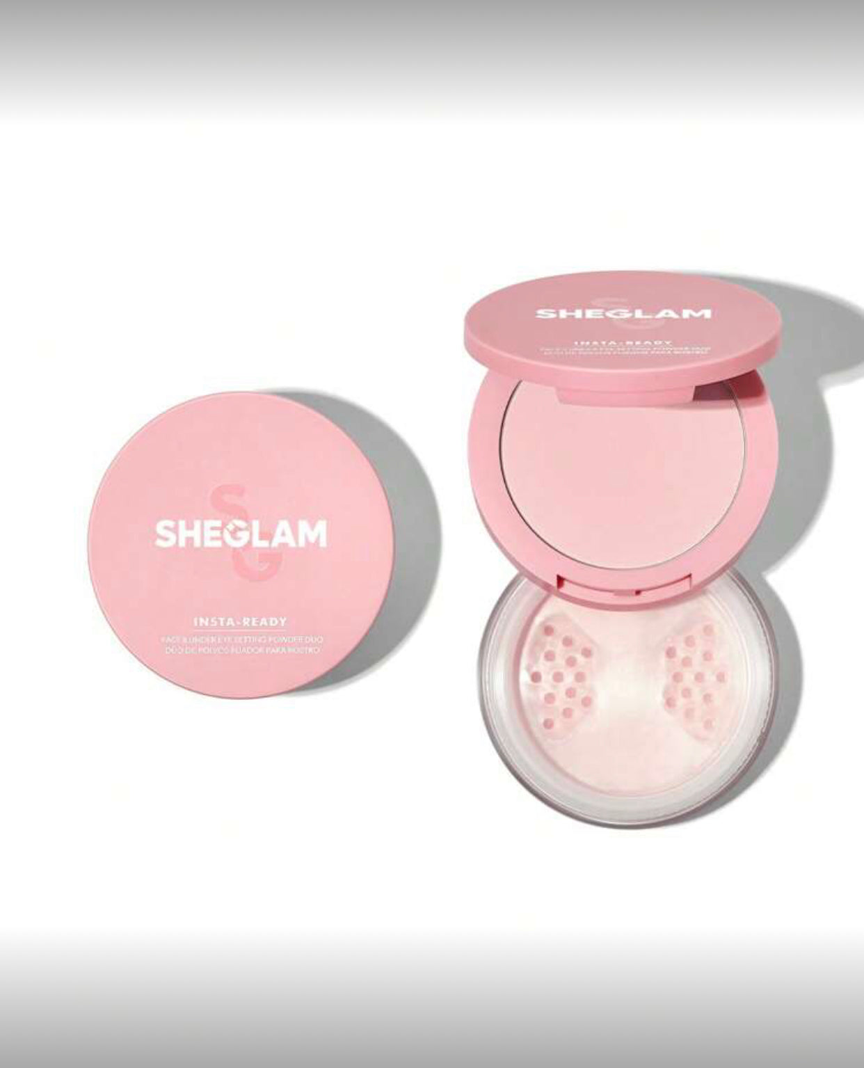 SHEGLAM Insta-Ready Face & Under Eye Setting Powder Duo – 2-in-1 Brightening & Matte Waterproof Powder