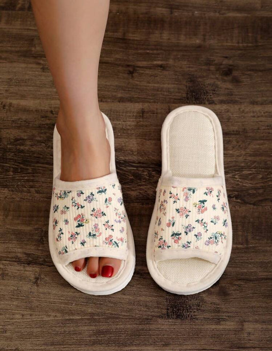 Noor Linen Slides – Soft & Breathable Indoor/Outdoor Comfort - K2002