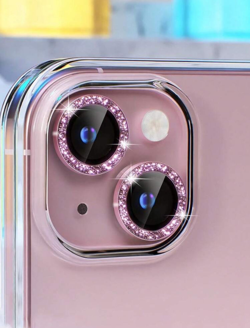 1 Pack Rhinestone Lens Film – Sparkling Lens Cover & Protector Ring for Camera Lens Decoration and Protection (iPhone 13)