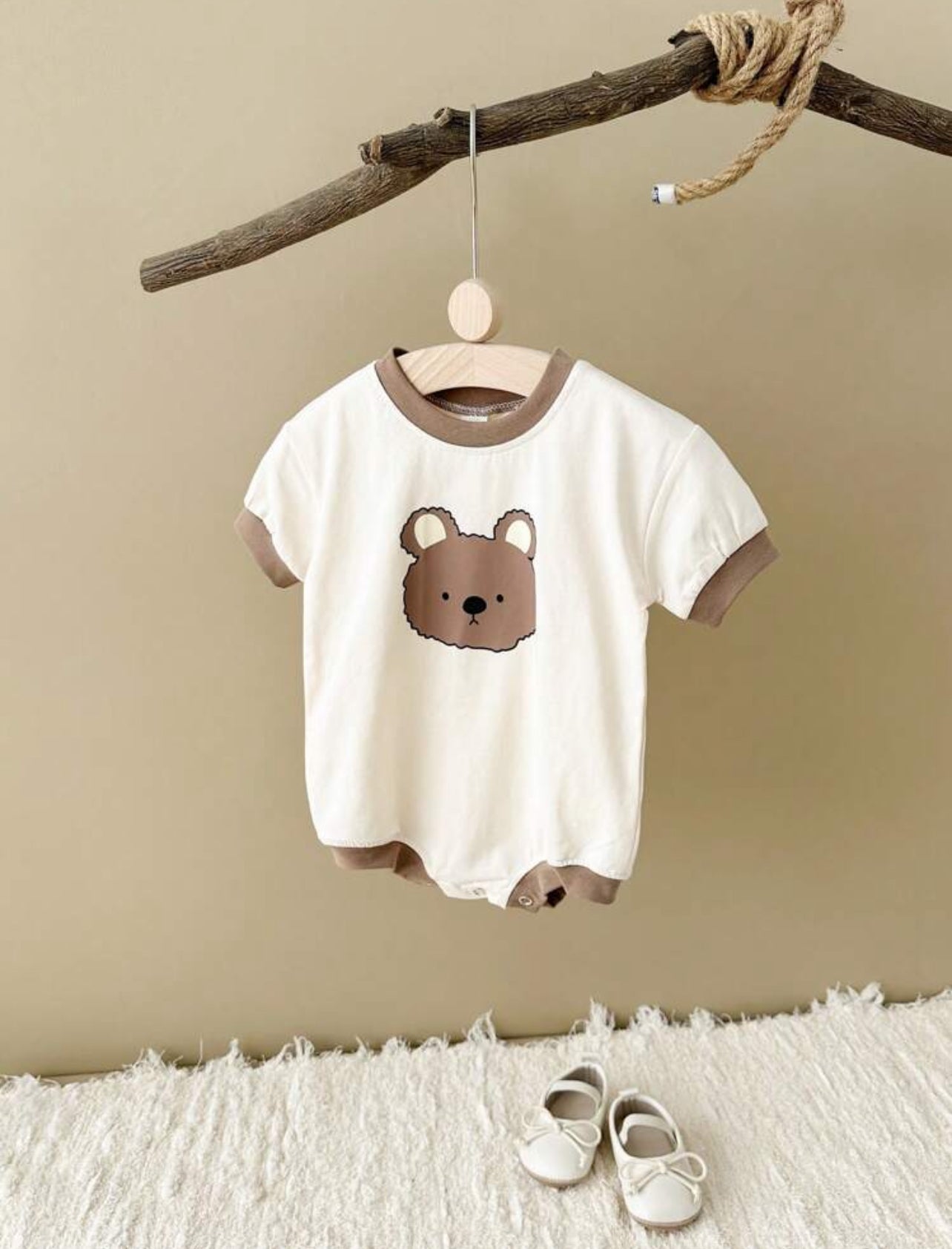 Summer Baby Boy Romper – Cute Bear Print, Sleeveless Jumpsuit