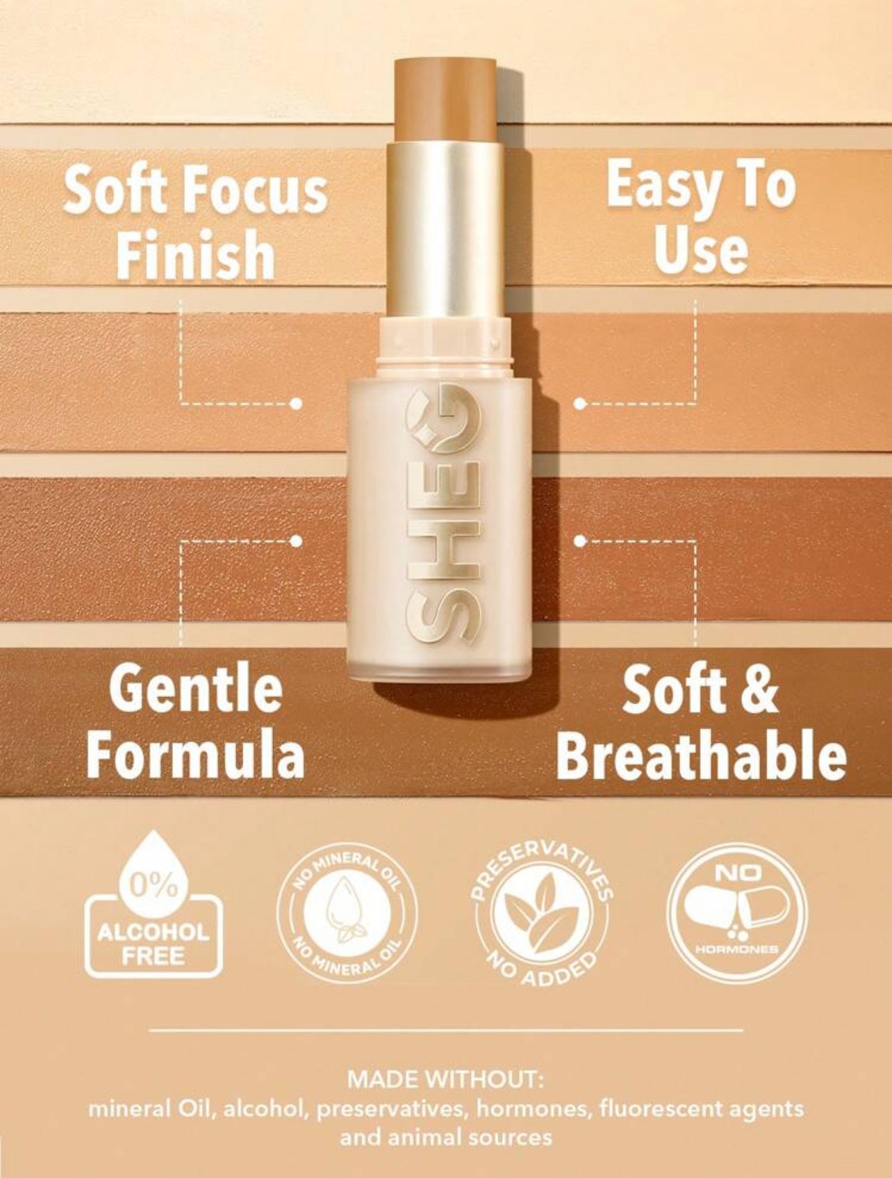 SHEGLAM Skin Magnet High-Coverage Foundation – Long-Lasting Creamy Matte Finish - MK4182