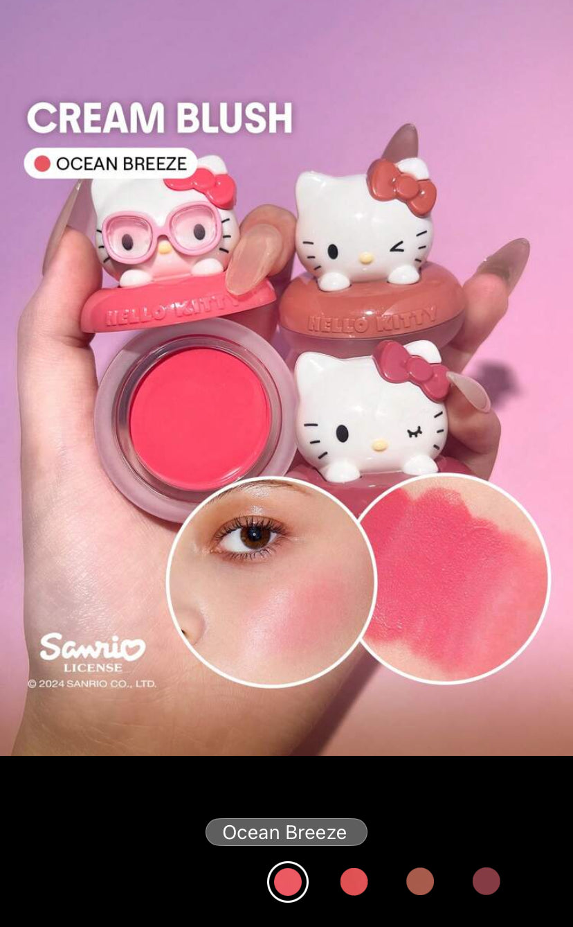Hello Kitty x SHEGLAM Coastal Charm Cream Blush – Ocean Breeze | Multi-Use Lip & Cheek Cream - MK4239
