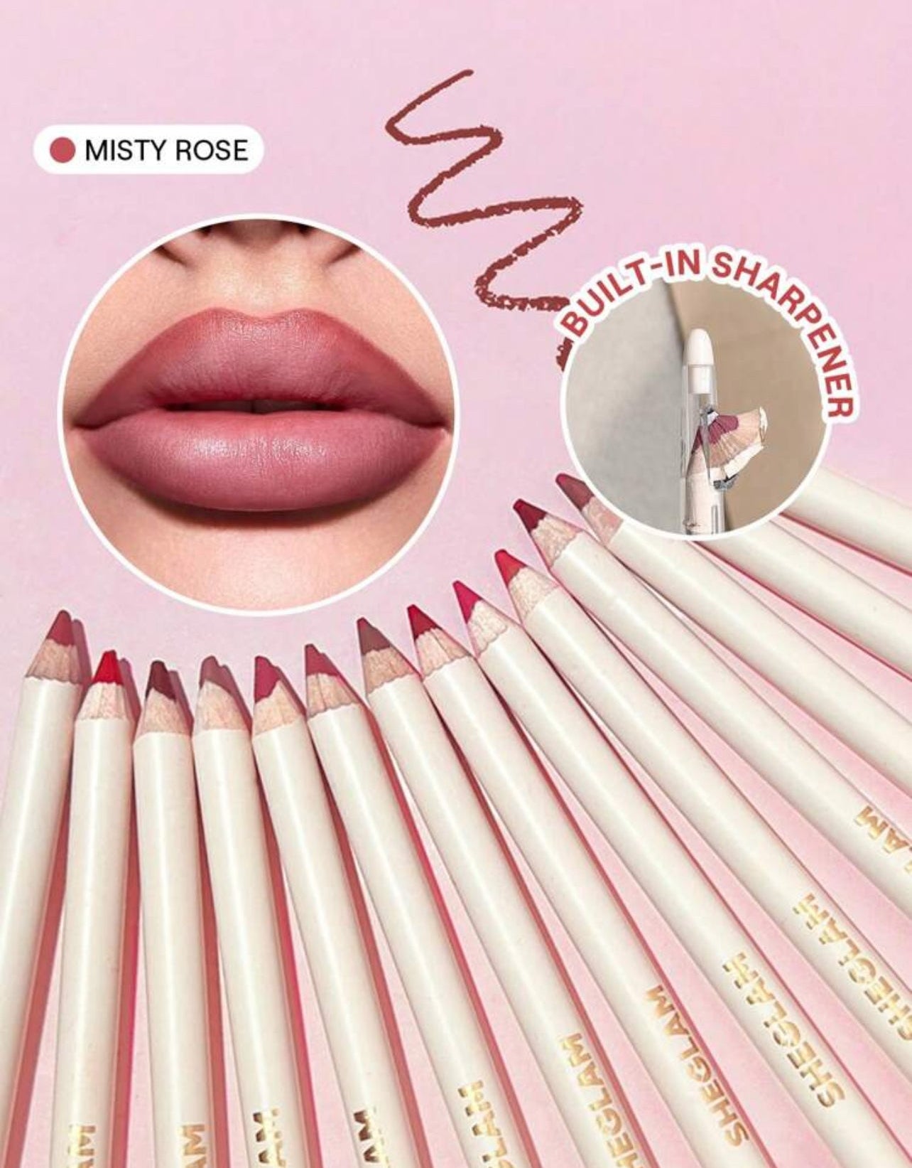 SHEGLAM Lip Liner – Contour Neutral & Rose | High-Pigment Creamy Matte Lip Definer - MK4177