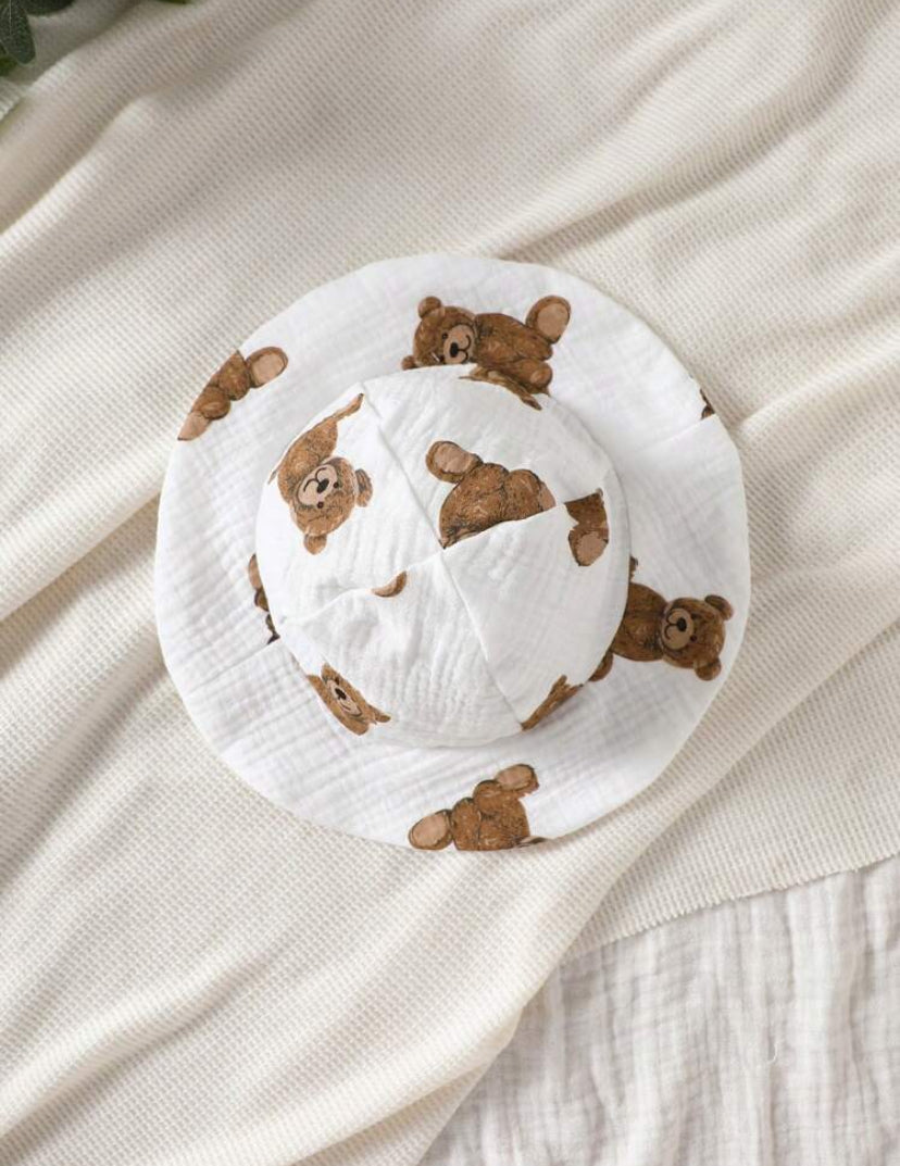 SHEIN Vintaside Baby Boy Bear Printed Overalls