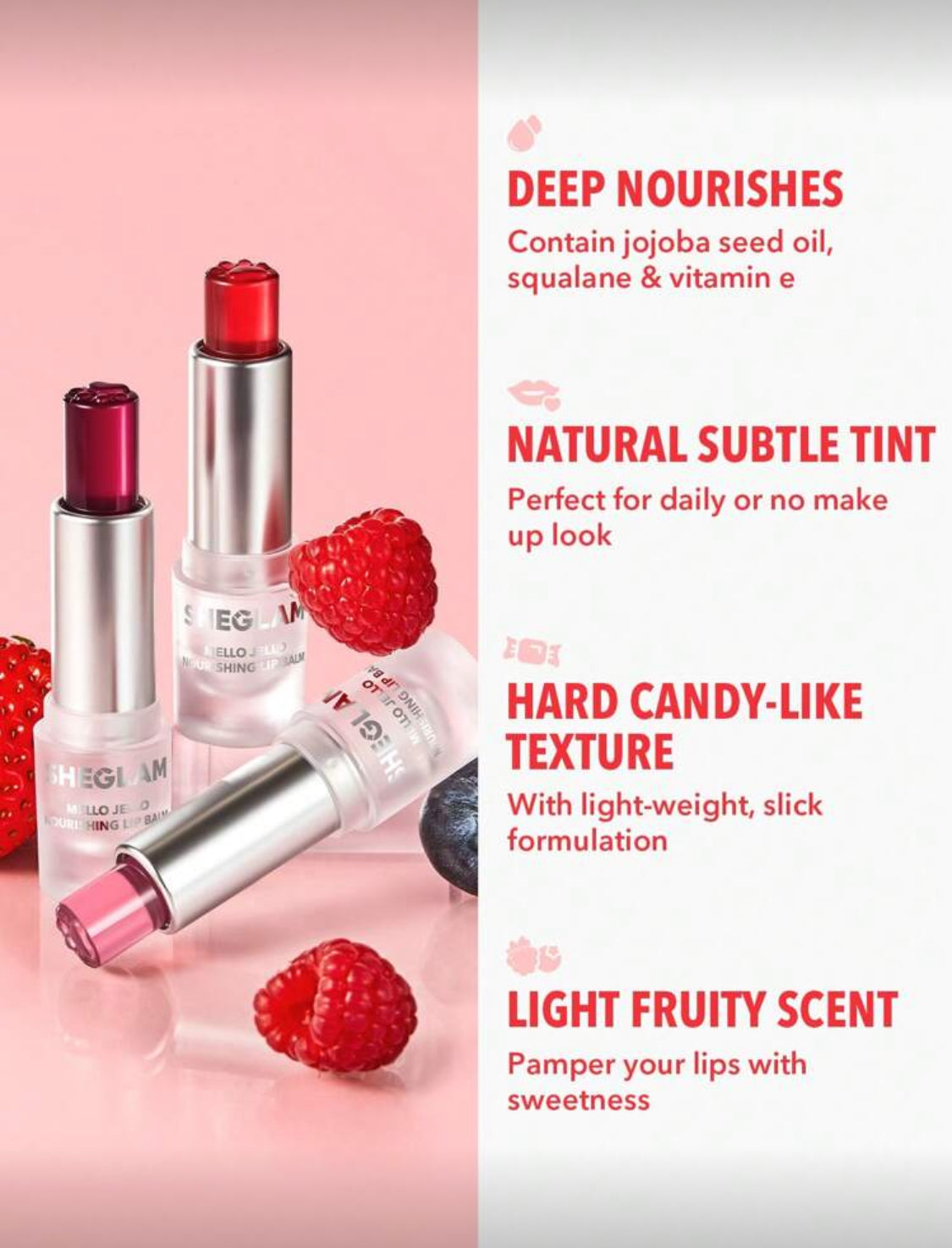 SHEGLAM Melo Jello Nourishing Lip Balm – Vitamin E & Jojoba Oil