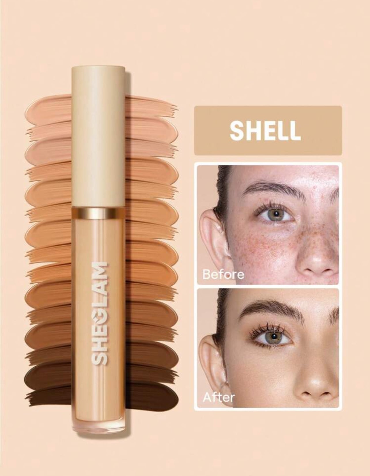 SHEGLAM Like Magic 12H Full Coverage Liquid Concealer – Long-Wear, Lightweight, Brightening Matte Finish - MK4167