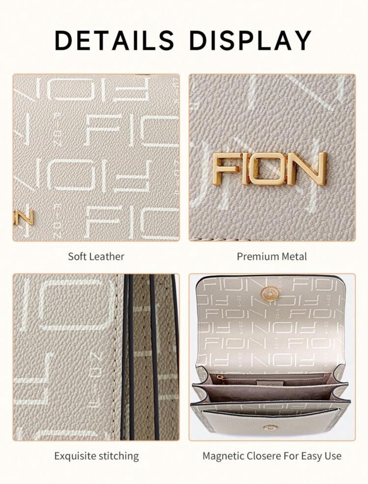 Fayon Crossbody Bag with Gold Chain - Modern and Elegant Design