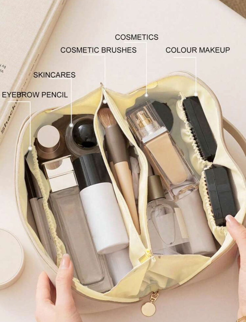 Portable Makeup Brush Bag – Handheld Cosmetic Case & Travel Toiletry Organizer